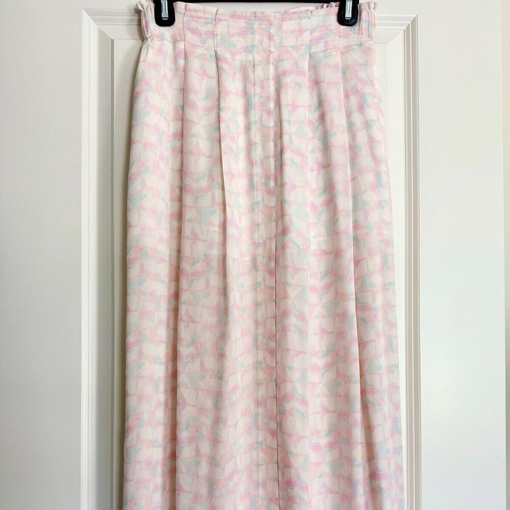 Women's A.L.C. Silk Printed Maxi Skirt in Pink Multi Size 2